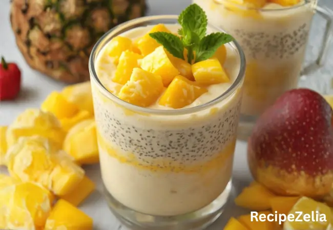 Chia Oatmeal Pudding Tropical Smoothie