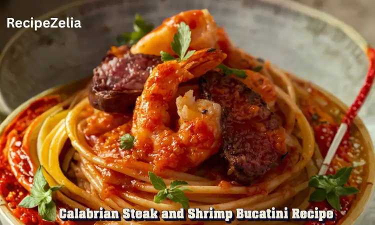 Calabrian Steak and Shrimp Bucatini Recipe
