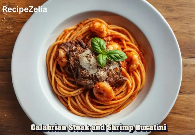 Homemade Calabrian Steak and Shrimp Bucatini